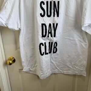 H&M White Graphic Tee with Black Text